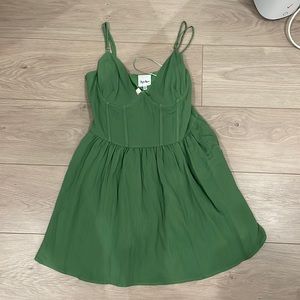 NWT. Green bustier mini dress. Size L. Runs small.